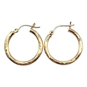 14 Karat Yellow Gold Circle Hoop Earrings #20483